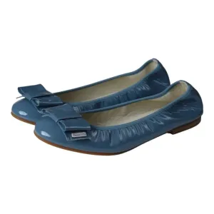 1187 - Light Blue Patent Leather Flats for Girl by London Kids