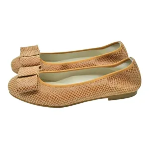 1412 - Tan Soft Leather Flats for Girl/Teen/Women by London Kids