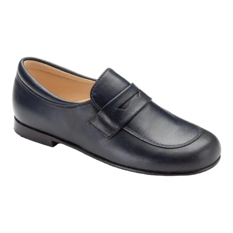 7650 - Navy Soft Leather Slip On for Boy by Beberlis