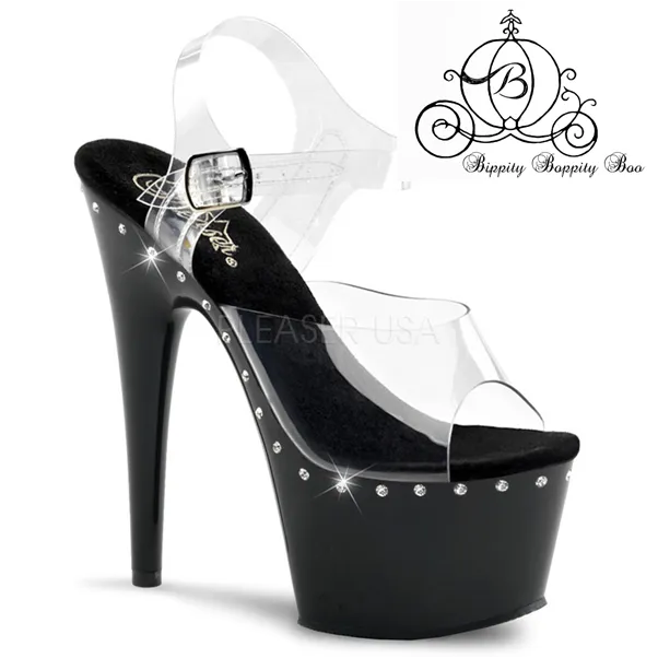 Adore-708LS Black, 7" Heel