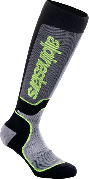 ALPINESTARS MX Plus Socks - Black/Gray/Yellow - Medium 4702324-175-M