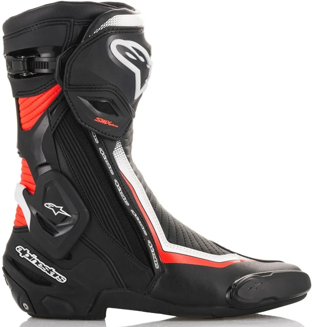 ALPINESTARS SMX PLUS V2 MOTORCYCLE BOOTS - BLACK/FLURO RED/WHITE