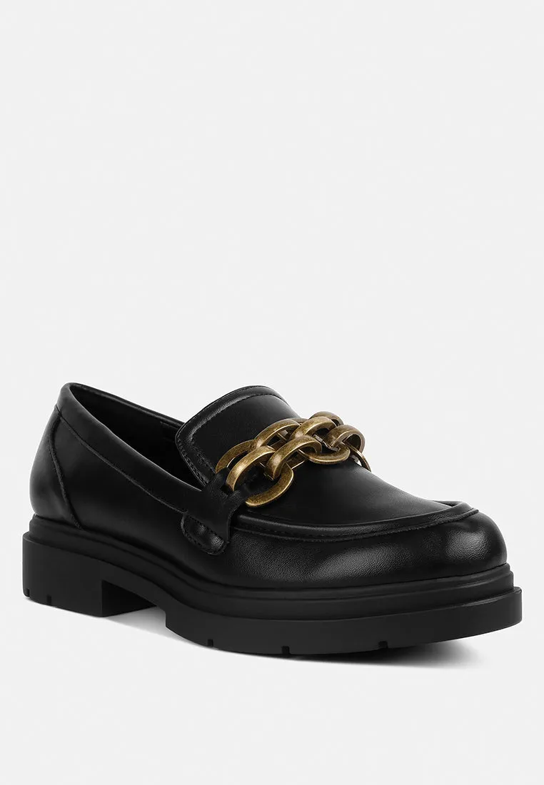 Arthur Faux Leather Chunky Platform Loafers