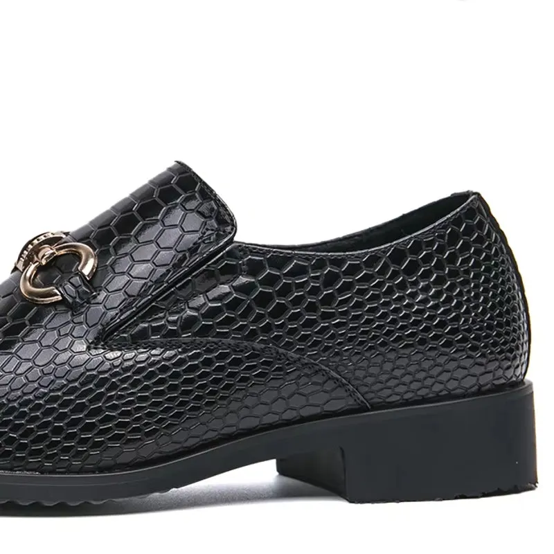 Artificial Leather Loafers Mini Crocodile Pattern