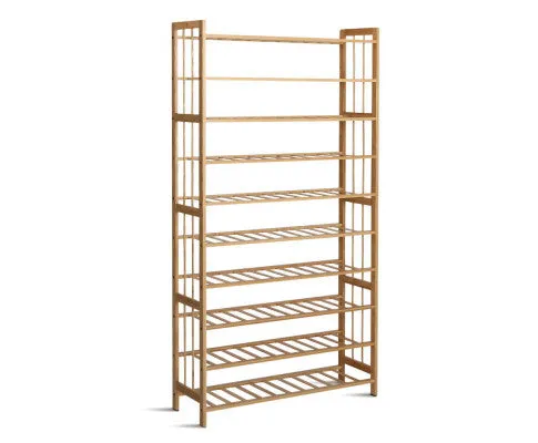 Artiss Shoe Rack Cabinet Bamboo 10-tier 50 Pairs