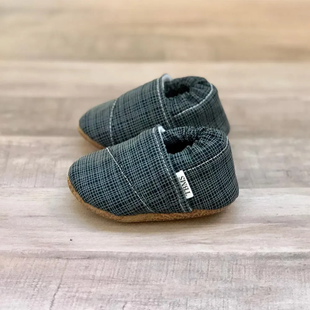 Baby Moccasins - Black Plaid