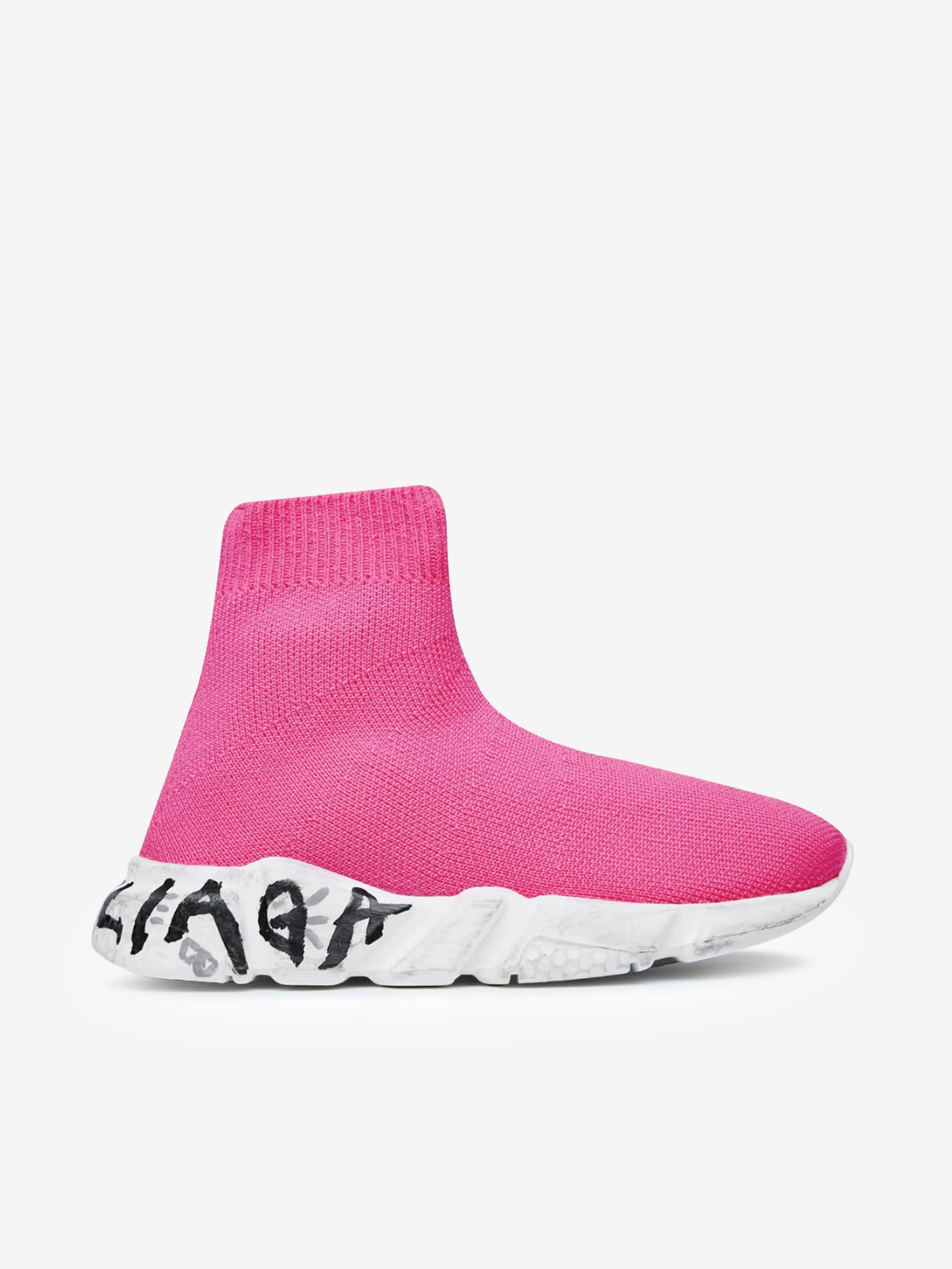 Balenciaga Kids Sole Graffiti Speed Trainers in Pink