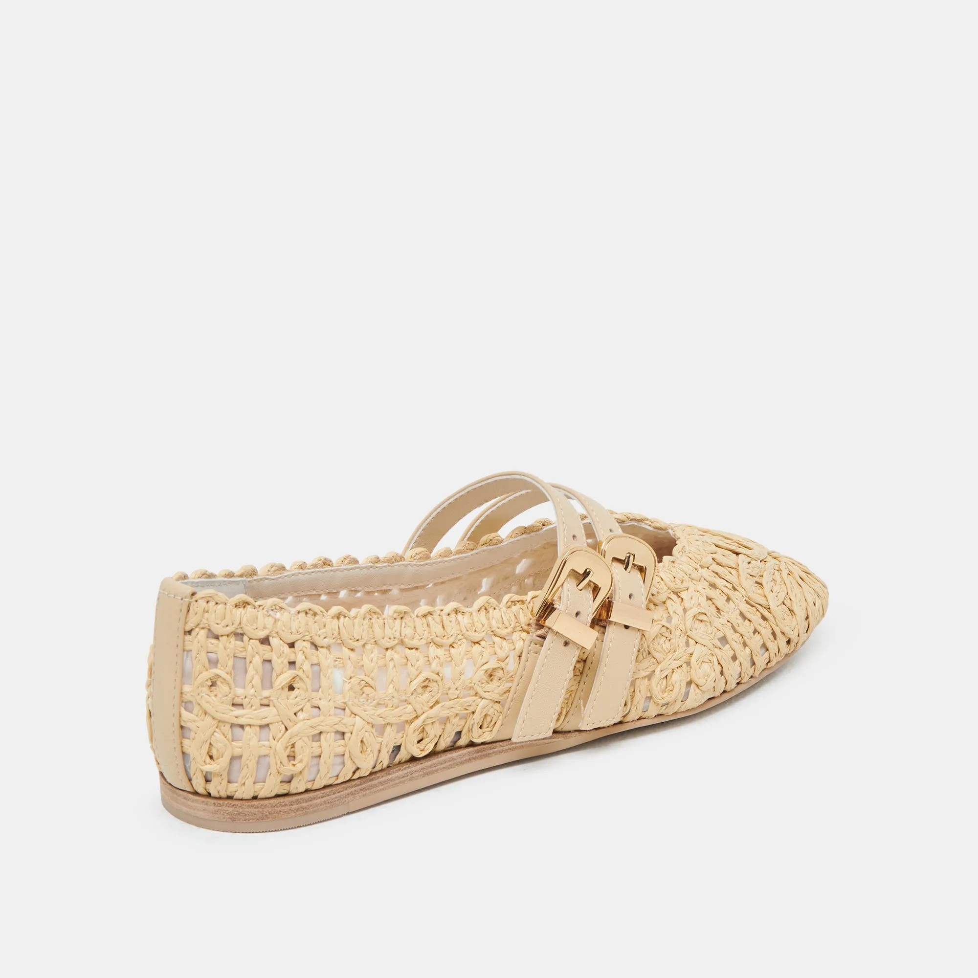 BAYLEE SUNFLOWER BALLET FLATS LT NATURAL MACRAME