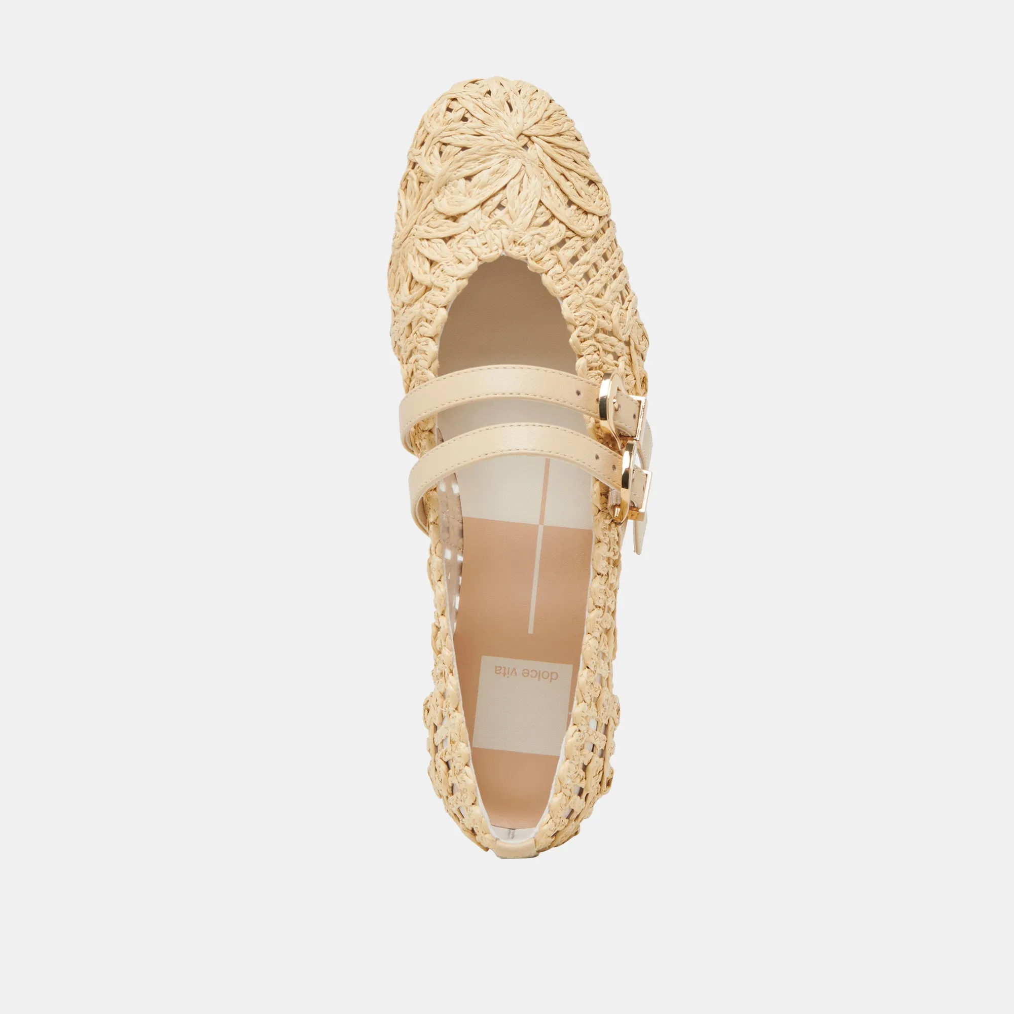 BAYLEE SUNFLOWER BALLET FLATS LT NATURAL MACRAME