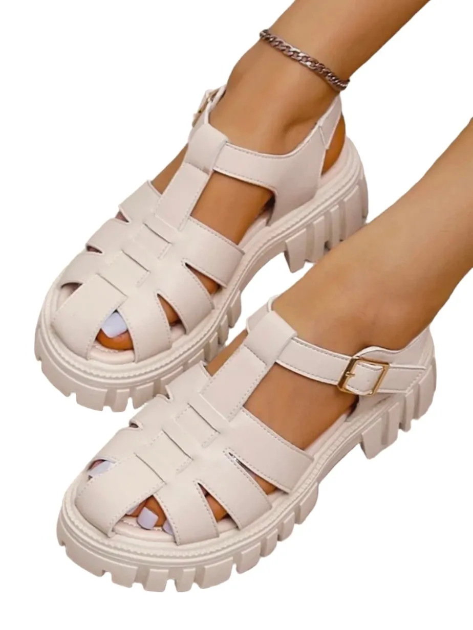 Beige plastic sandals