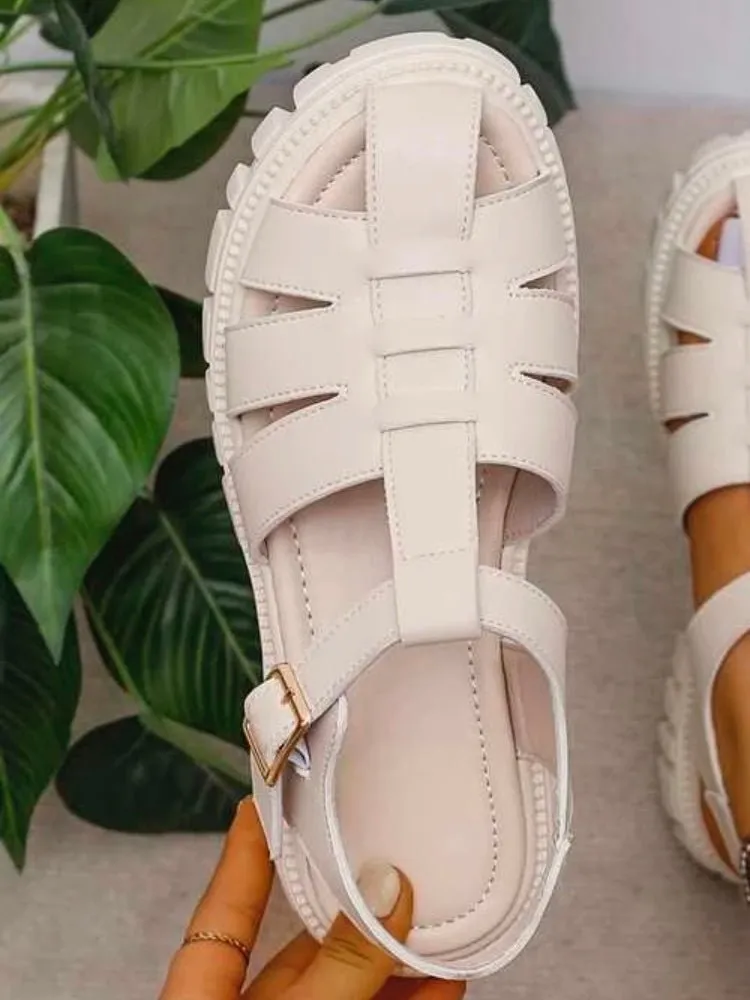 Beige plastic sandals