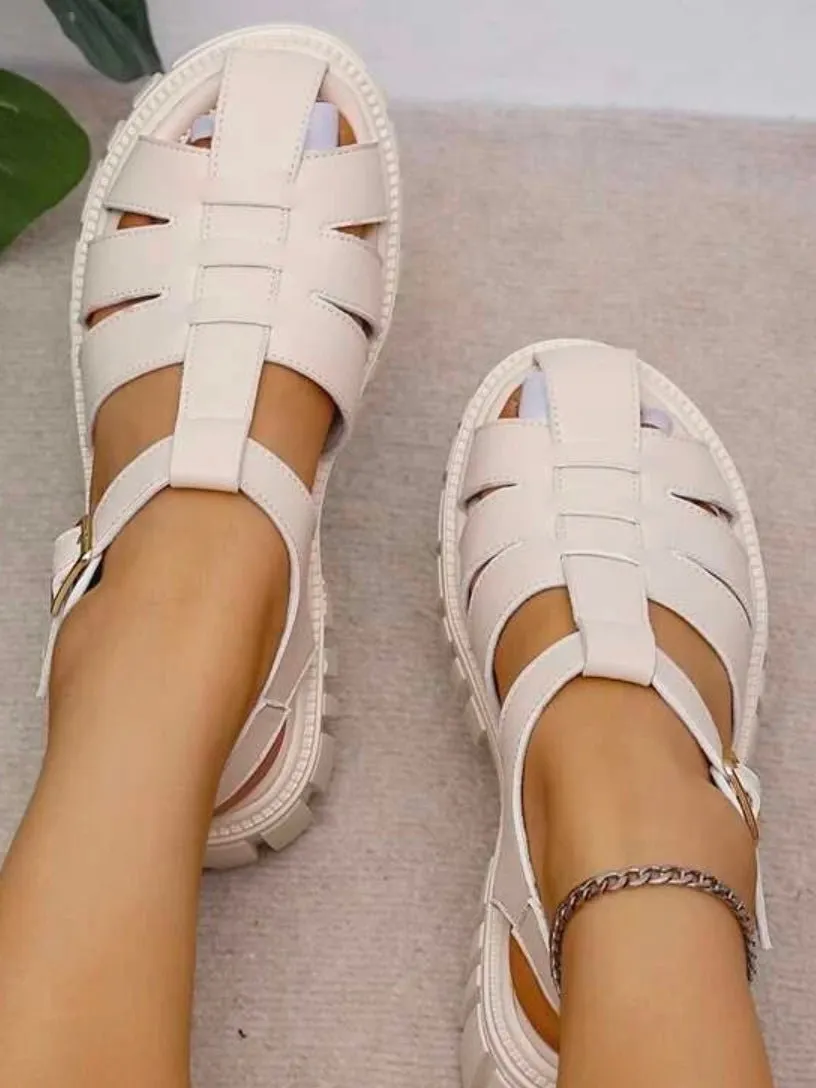 Beige plastic sandals