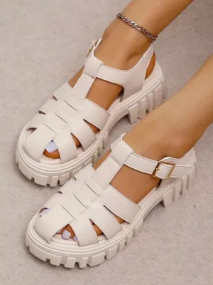 Beige plastic sandals