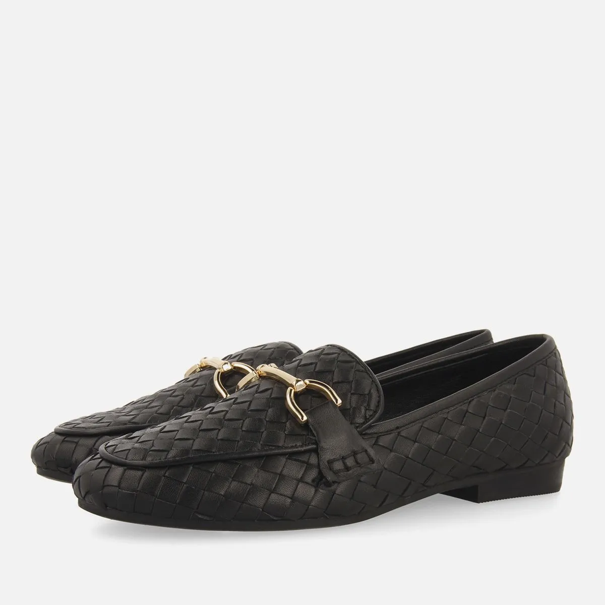 BLACK BRAIDED LEATHER SUPER SOFT MOCCASINS