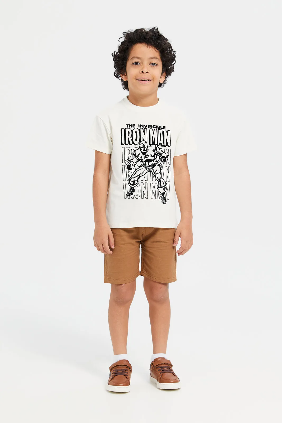 Boys Brown Belted Short