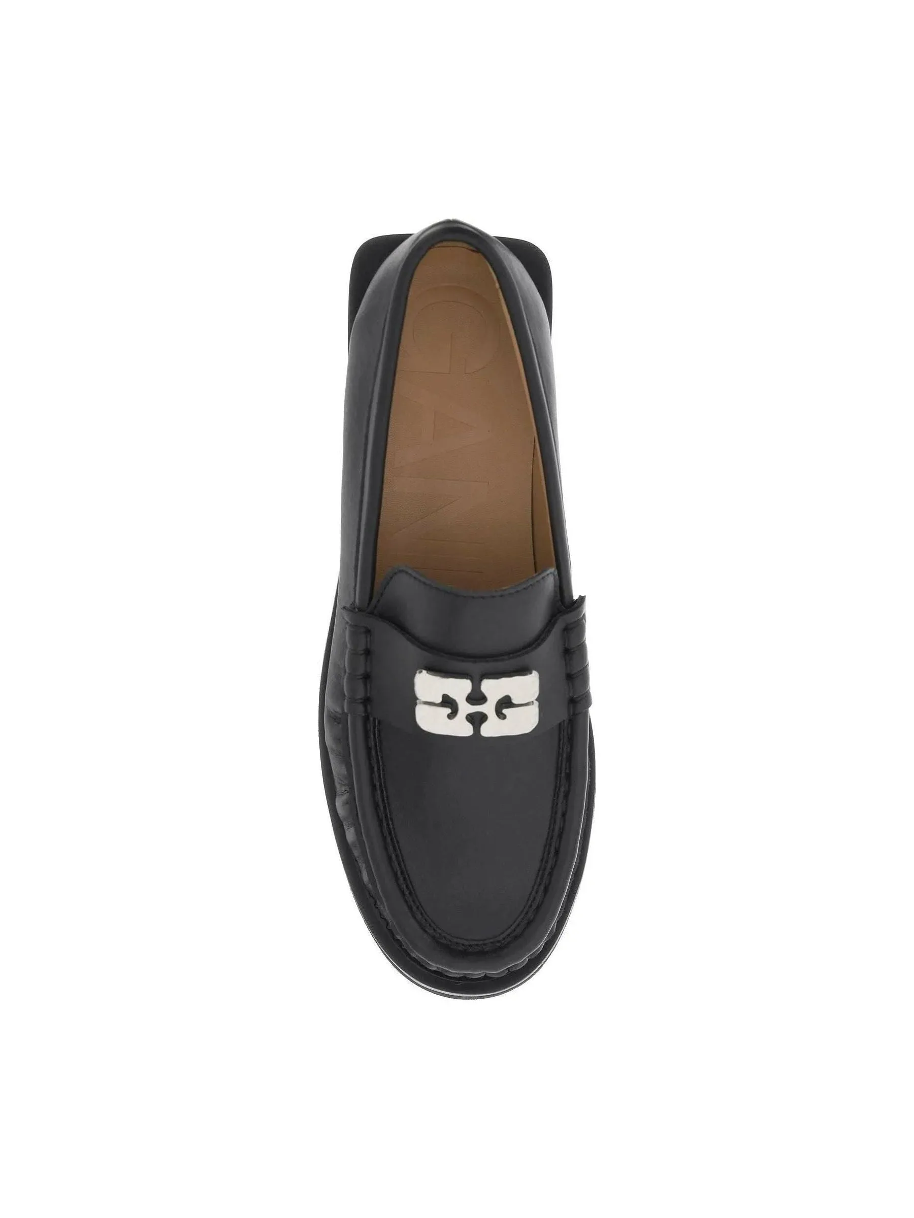 Butterfly Logo Leather Loafers