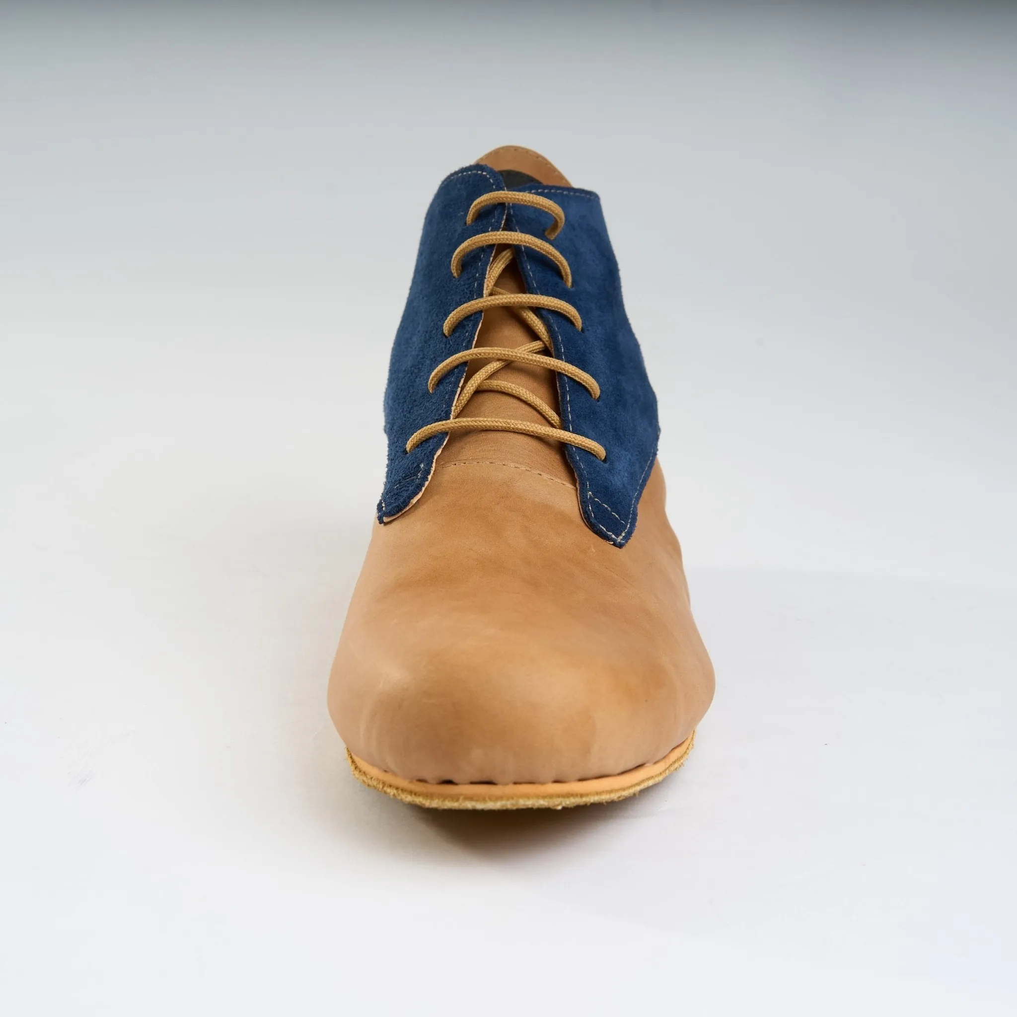 Caramel with Navy Suede - Handmade Tango Trainers - Gonzalo 9516