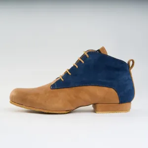 Caramel with Navy Suede - Handmade Tango Trainers - Gonzalo 9516