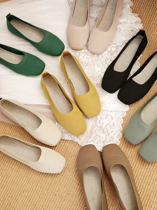 Chicmy-Breathable Solid Color Flat Shoes