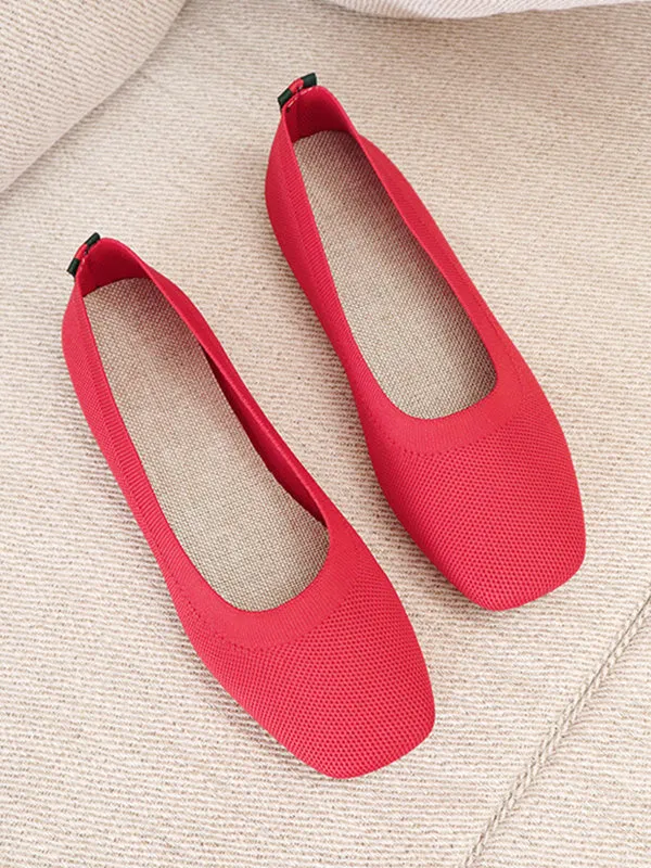 Chicmy-Breathable Solid Color Flat Shoes