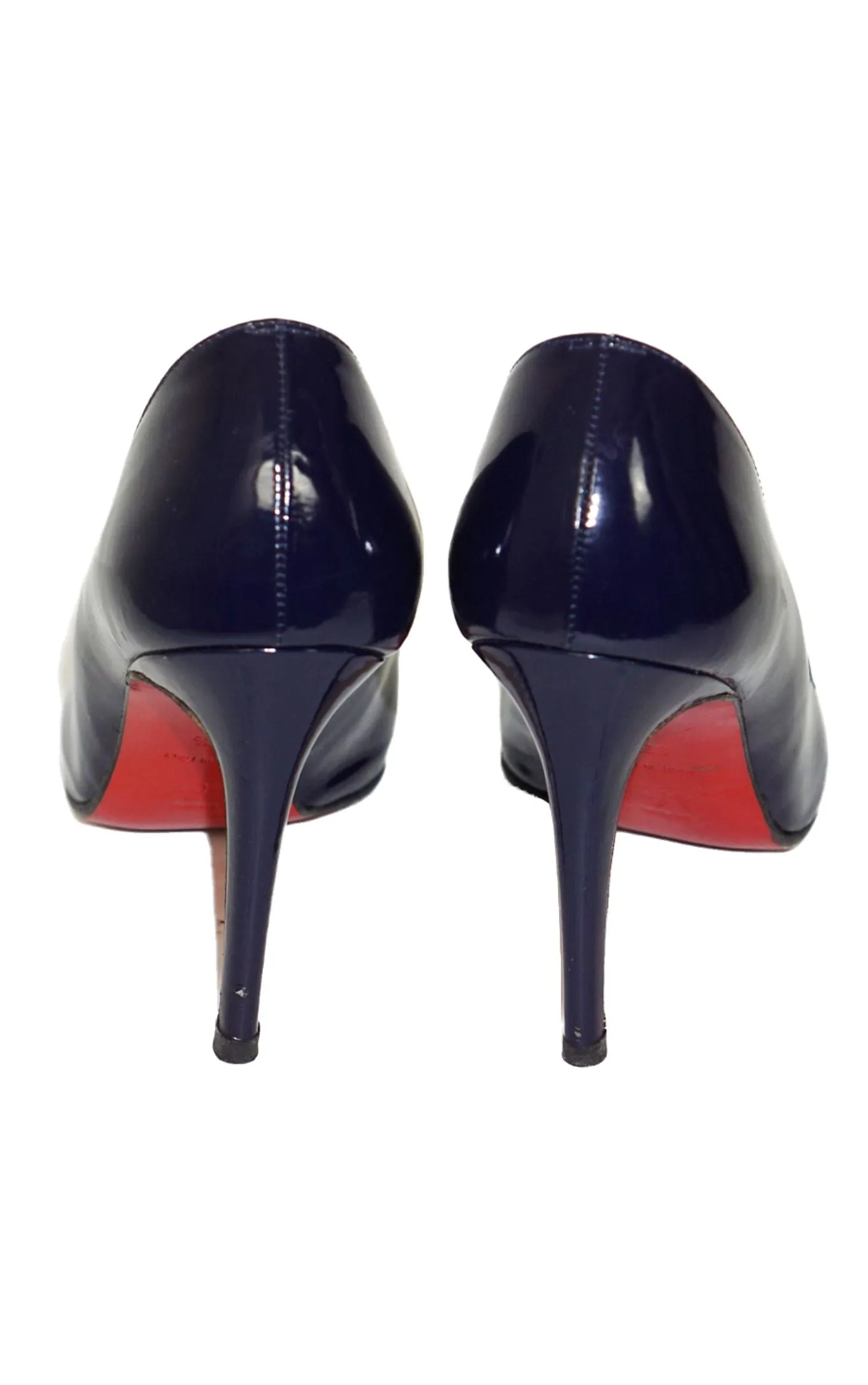 CHRISTIAN LOUBOUTIN Patent Leather Navy Simple Pumps