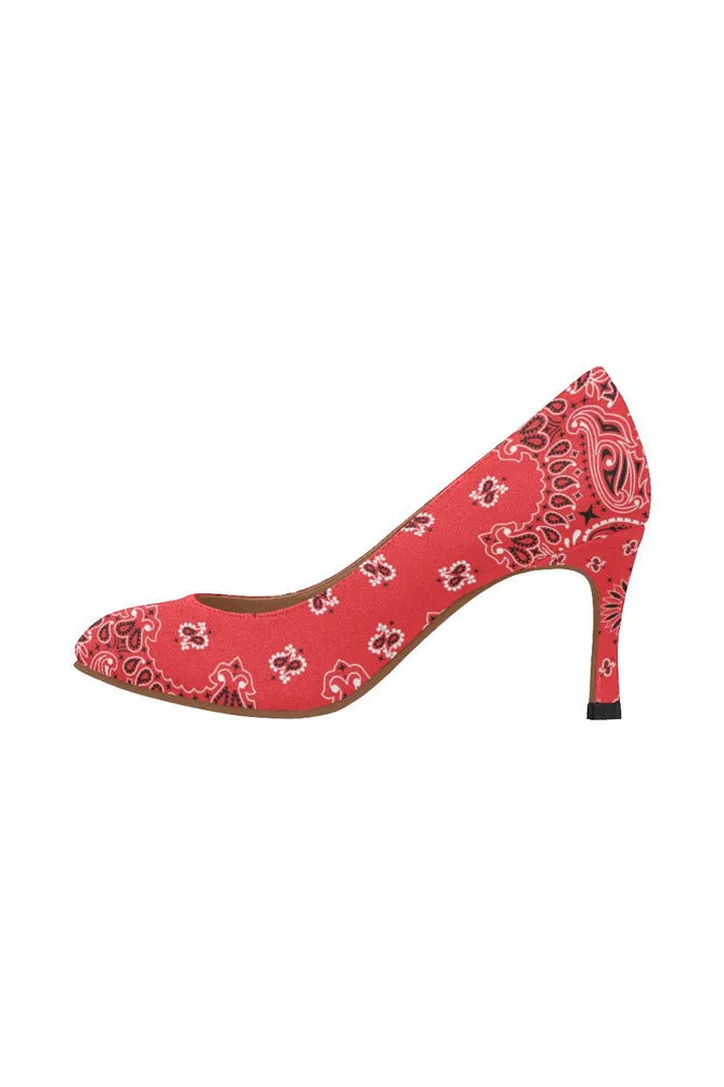 Classic Red Bandana Women's High Heels