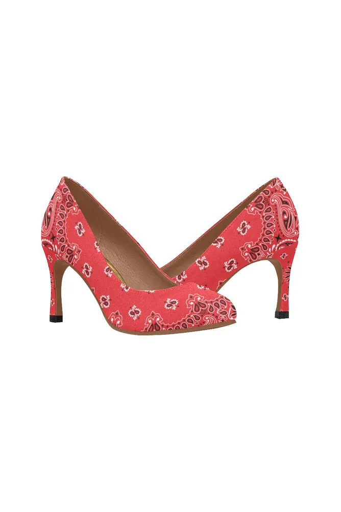 Classic Red Bandana Women's High Heels