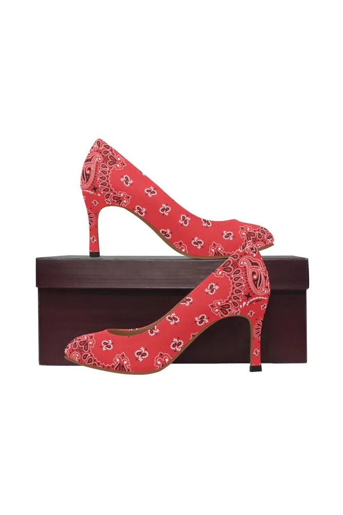 Classic Red Bandana Women's High Heels