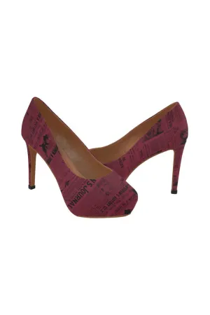 crimson suffrage Women's High Heels (Model 044)