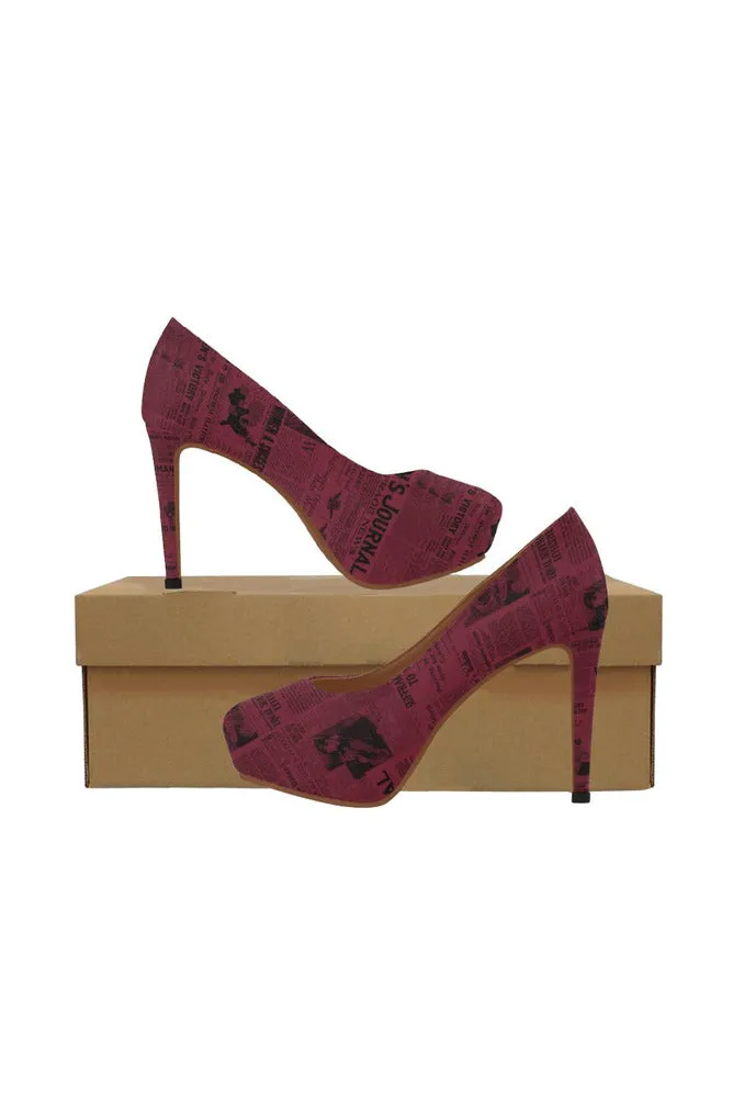 crimson suffrage Women's High Heels (Model 044)