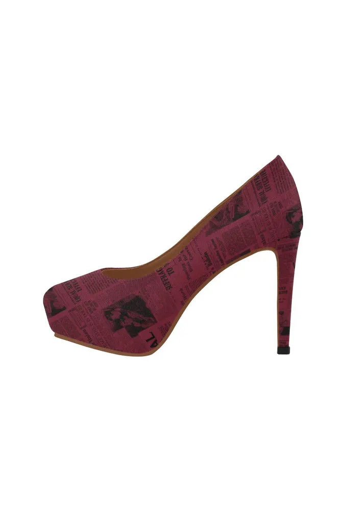 crimson suffrage Women's High Heels (Model 044)