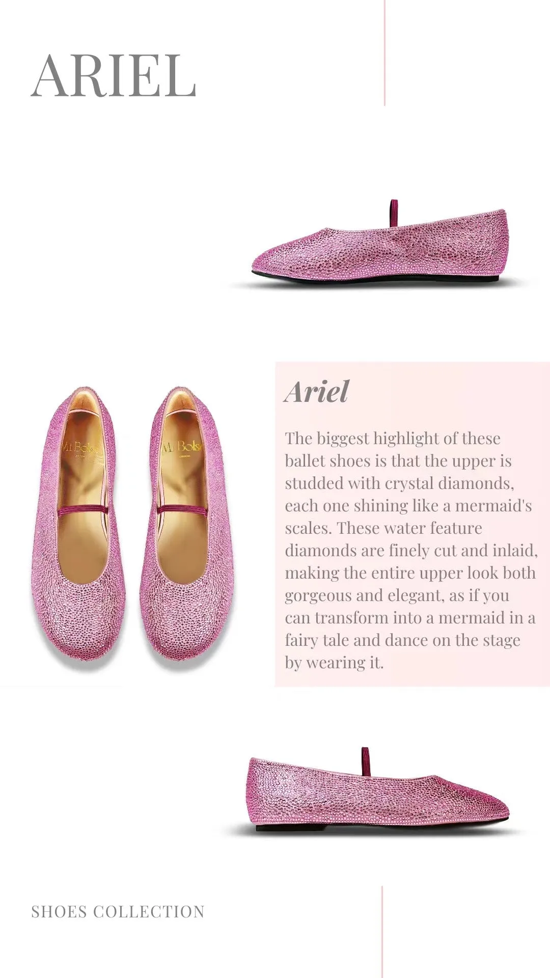 Crystal Diamond Ariel Ballet Flats