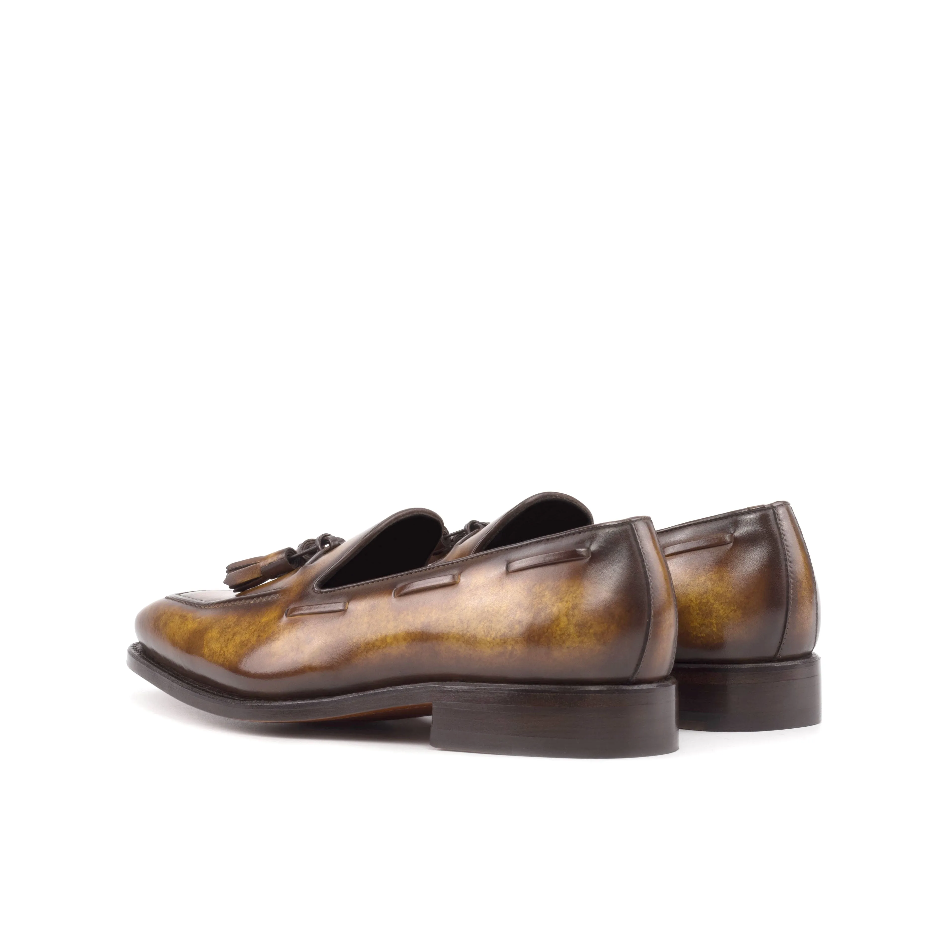 DapperFam Luciano in Cognac Men's Hand-Painted Patina Loafer