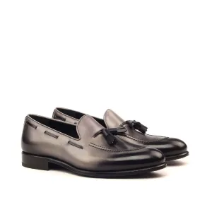 DapperFam Luciano in Grey / Black Men's Italian Leather Loafer