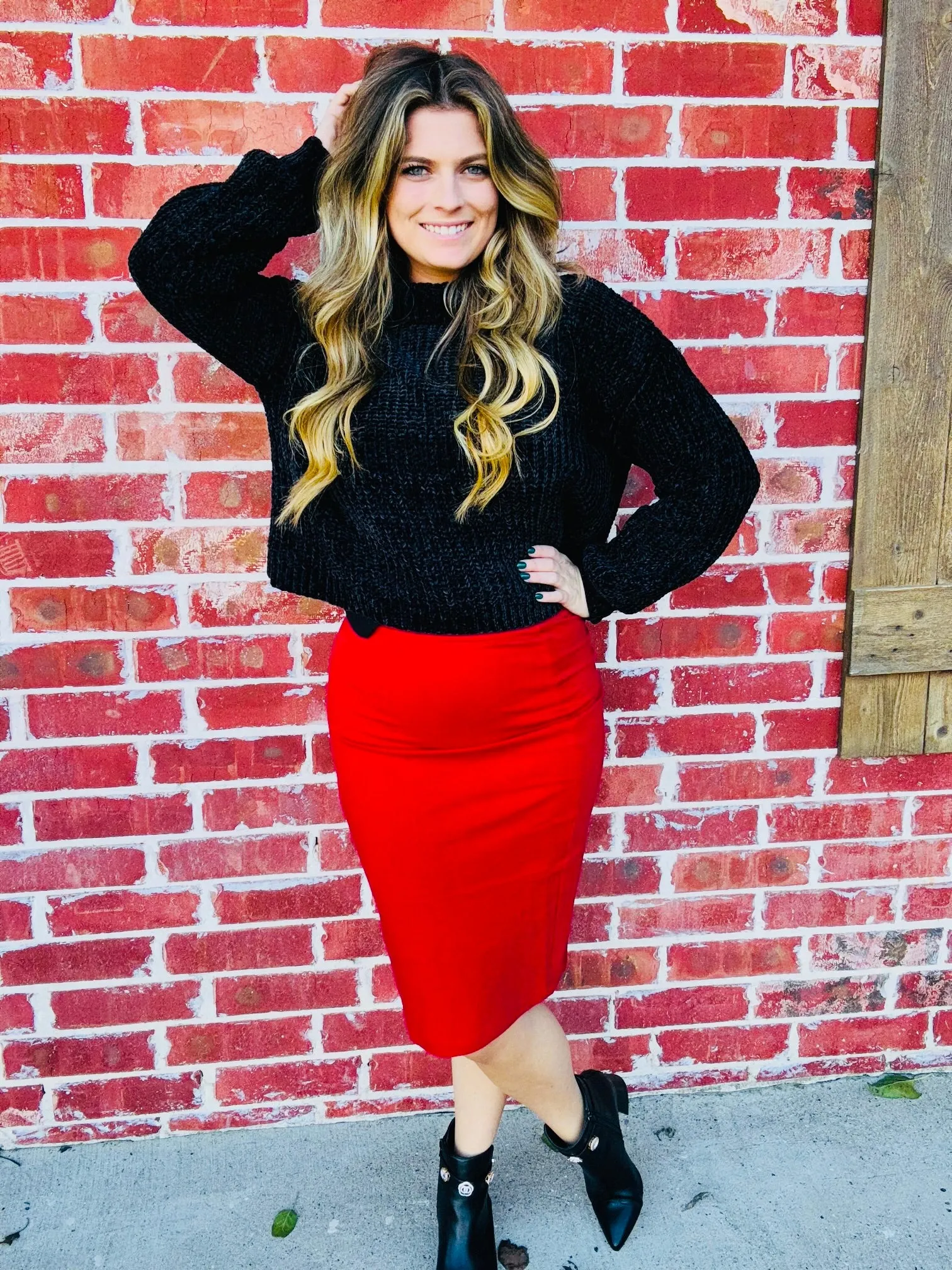 Dark Burgundy Versatile Vibes Knee Skirt