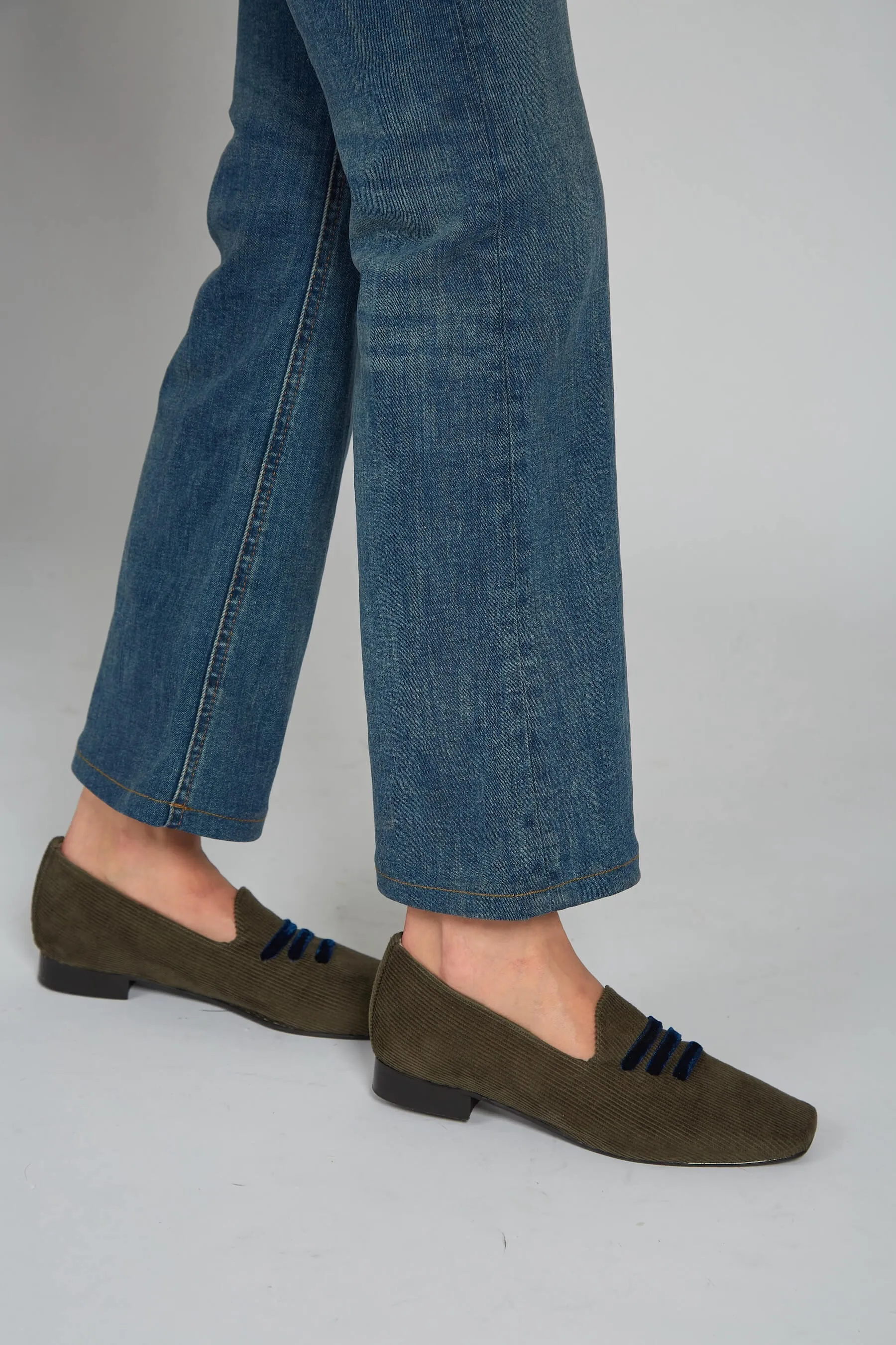 Eco Suede Corduroy Moccasins | Green