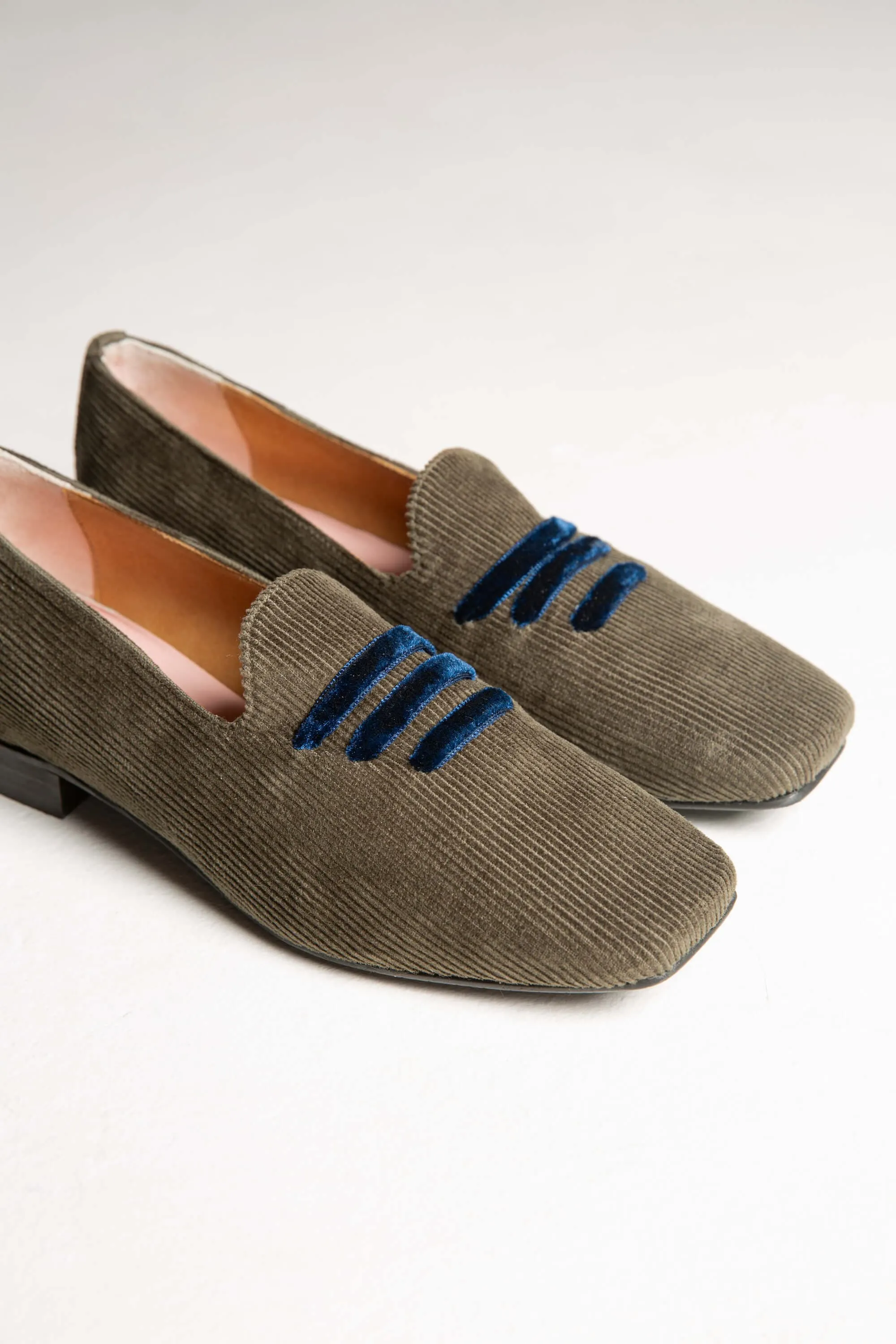 Eco Suede Corduroy Moccasins | Green