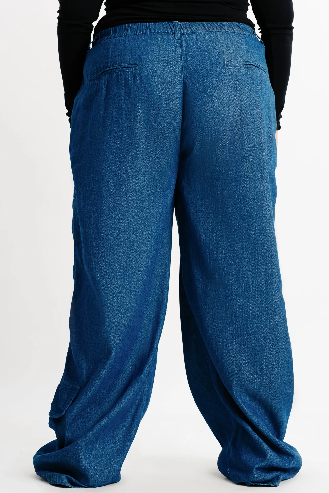 Elasticated Lightweight Cargo Denim Pants