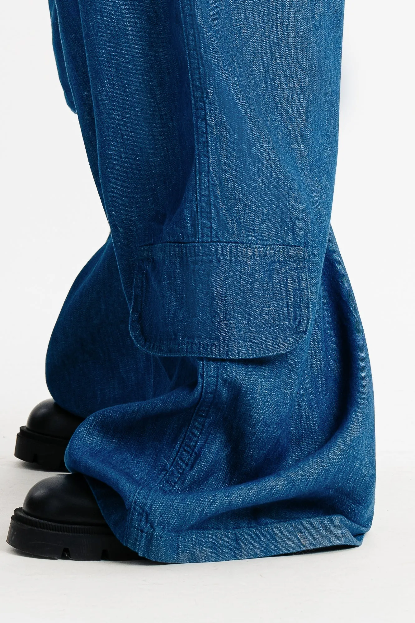 Elasticated Lightweight Cargo Denim Pants