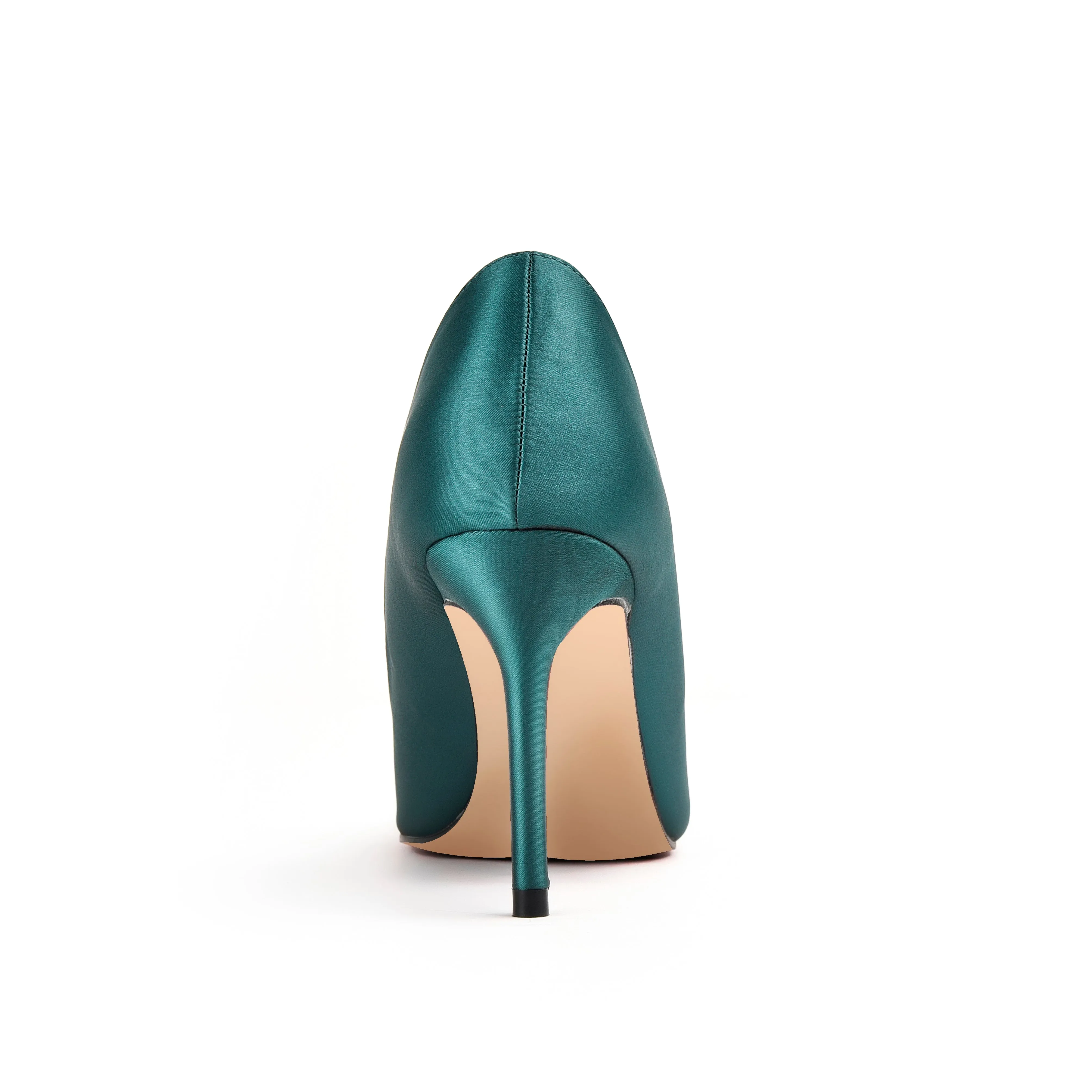 Elegant Teal Satin Pumps with Broach | 472L-K