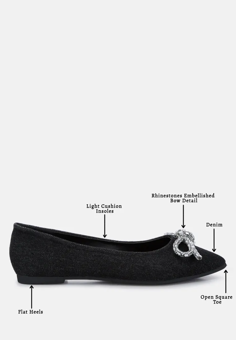 Ellerby Embellished Bow Detail Ballet Flats