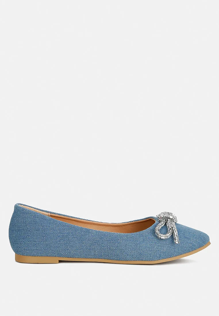 Ellerby Embellished Bow Detail Ballet Flats