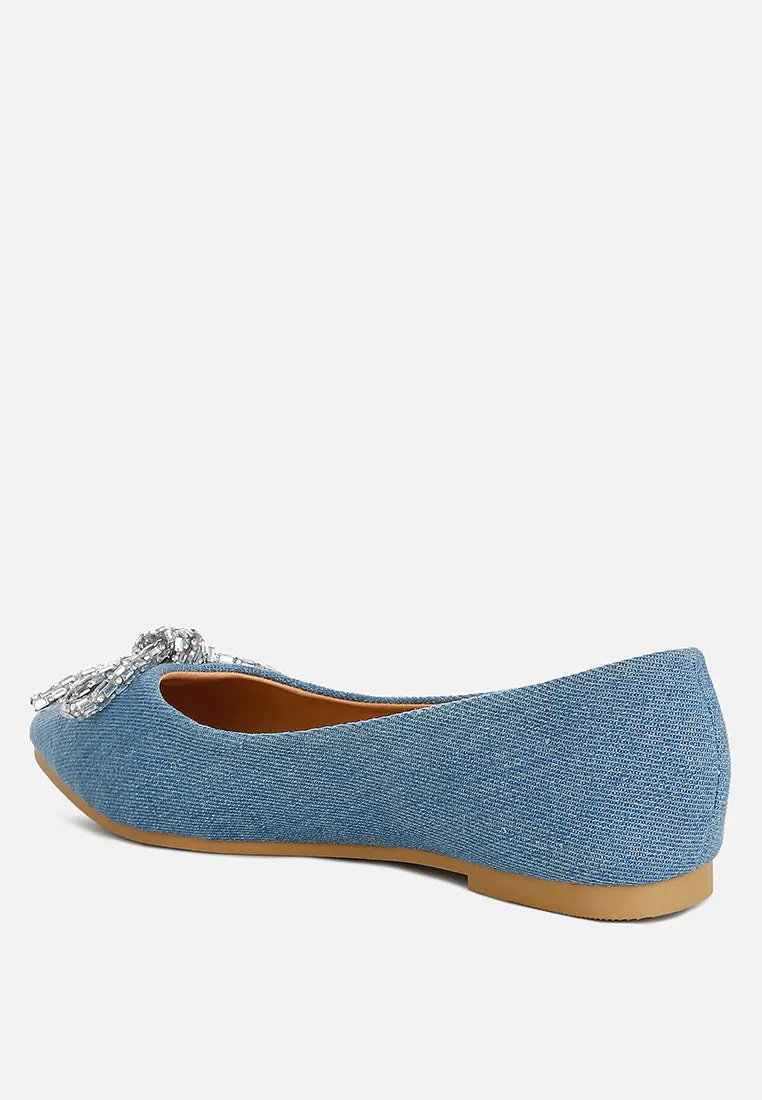 Ellerby Embellished Bow Detail Ballet Flats