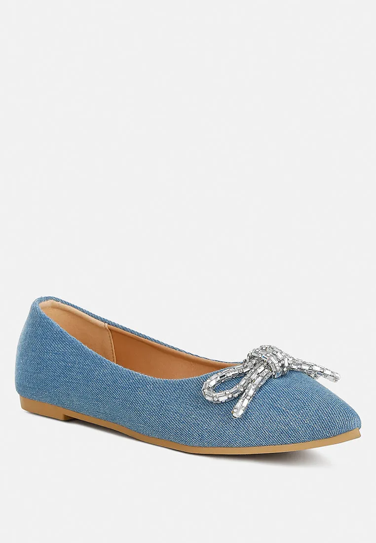 Ellerby Embellished Bow Detail Ballet Flats