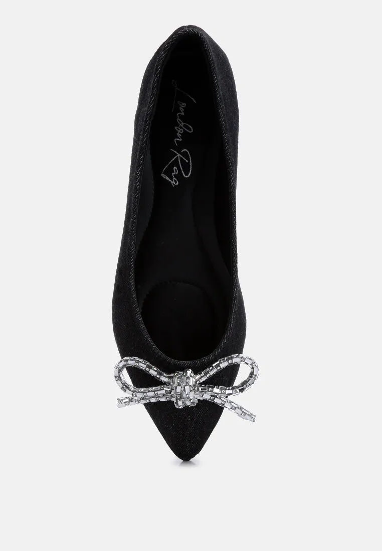 Ellerby Embellished Bow Detail Ballet Flats