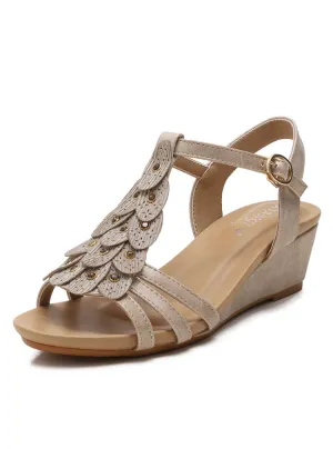 Flat-soled Wedge Sandals