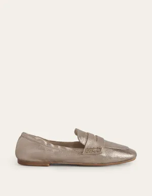 Flexible Sole Loafers-Gold