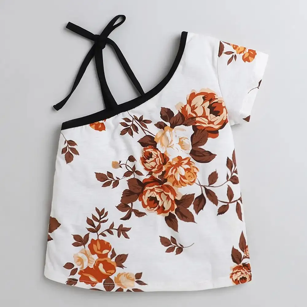 Floral Print Half Sleeve Strap Set