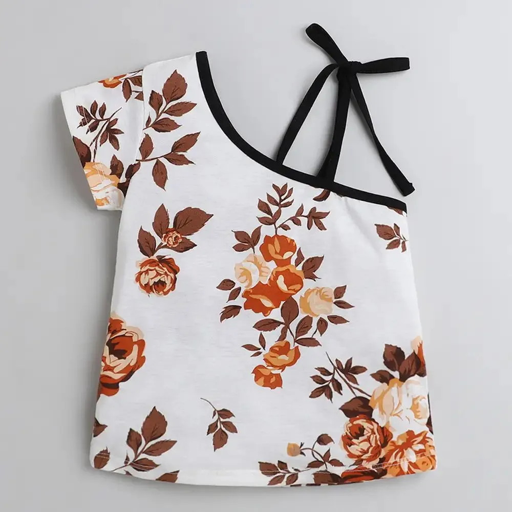 Floral Print Half Sleeve Strap Set