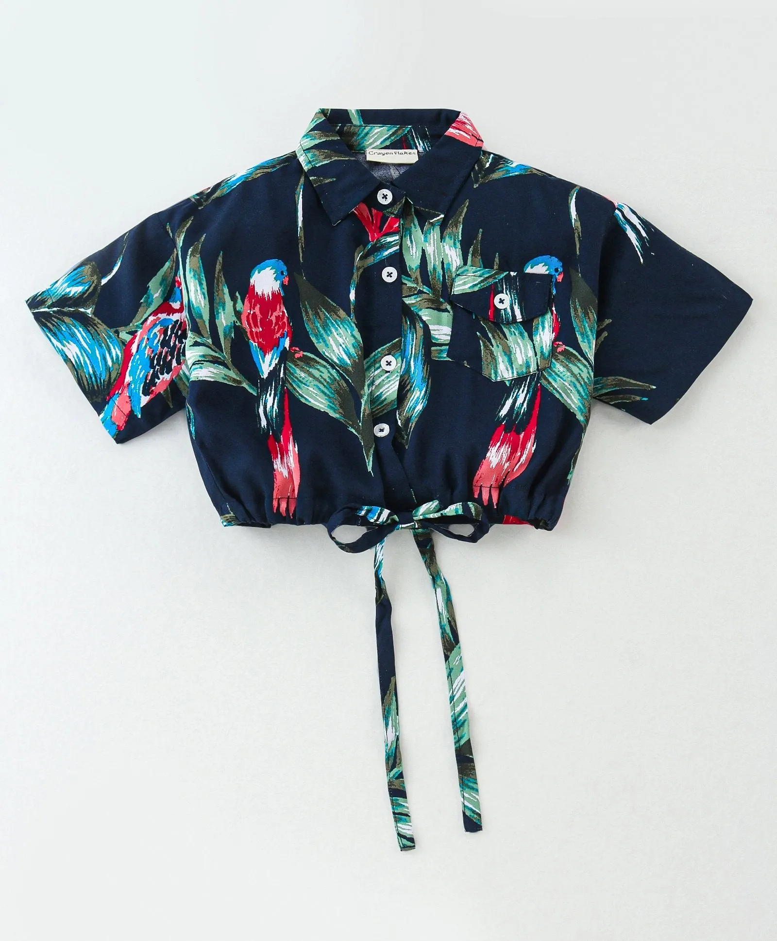 Forest Printed Crop Shirt Palazzo Set